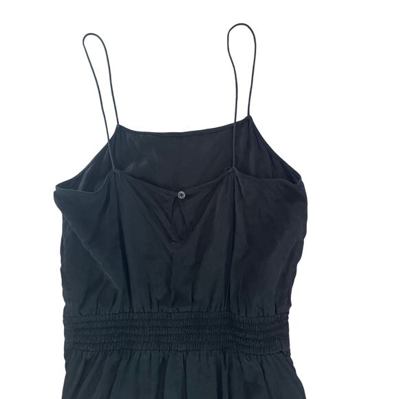 Women XXS Aritzia Wilfred 100% Silk Chanteuse Romper Black Spaghetti Strap - Picture 5 of 6